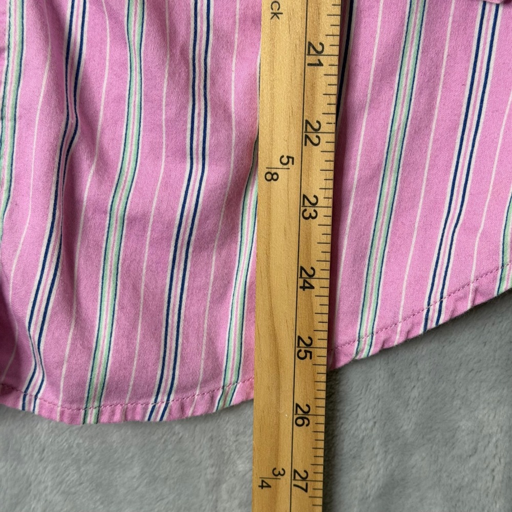 Lauren Ralph Lauren PJ Set Womens L Pink Stripe Cotton Monogram Preppy Classic - Picture 9 of 13
